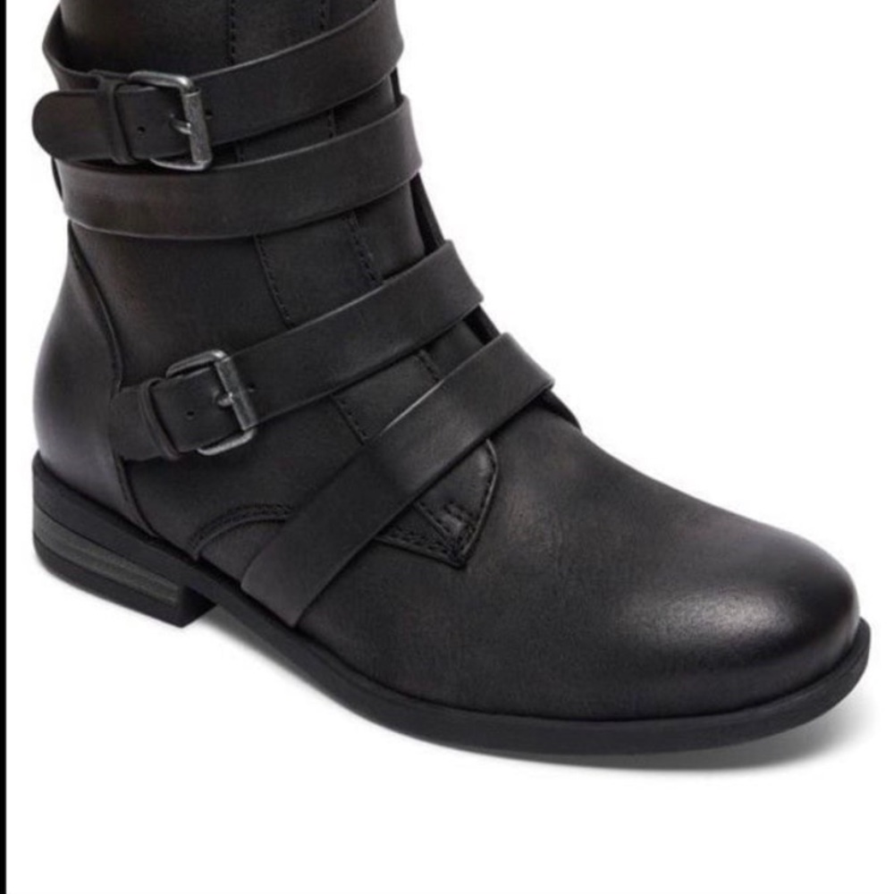 Black Leather Combat Boots